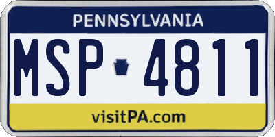 PA license plate MSP4811