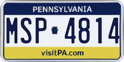 PA license plate MSP4814