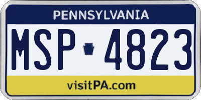 PA license plate MSP4823