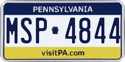 PA license plate MSP4844