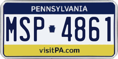 PA license plate MSP4861