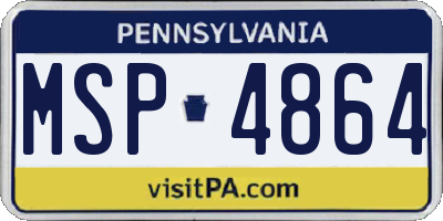 PA license plate MSP4864