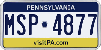 PA license plate MSP4877