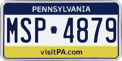 PA license plate MSP4879