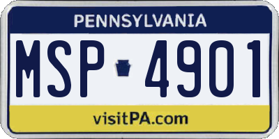 PA license plate MSP4901