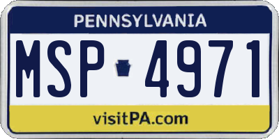 PA license plate MSP4971