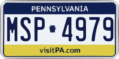 PA license plate MSP4979