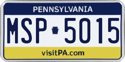 PA license plate MSP5015