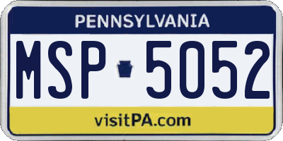 PA license plate MSP5052