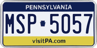PA license plate MSP5057