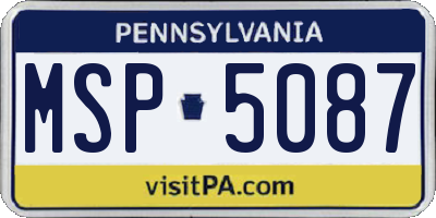 PA license plate MSP5087