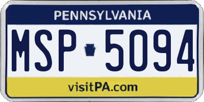 PA license plate MSP5094