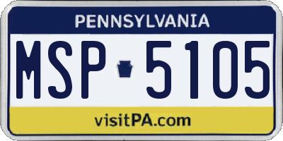 PA license plate MSP5105