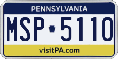 PA license plate MSP5110