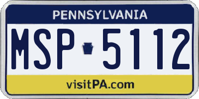 PA license plate MSP5112