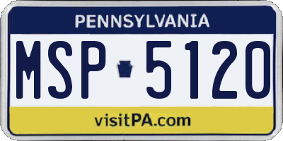 PA license plate MSP5120
