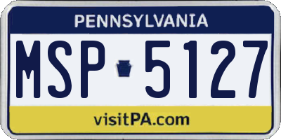 PA license plate MSP5127