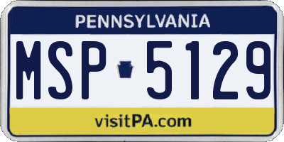 PA license plate MSP5129