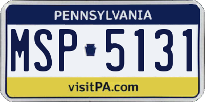 PA license plate MSP5131