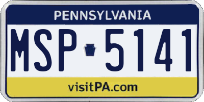 PA license plate MSP5141