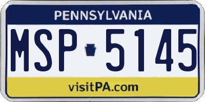 PA license plate MSP5145