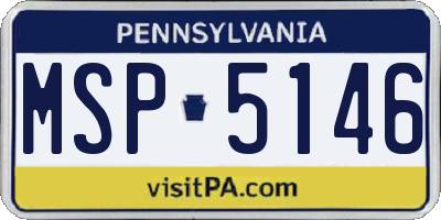 PA license plate MSP5146
