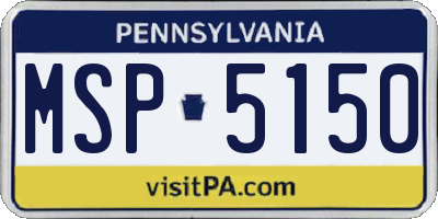 PA license plate MSP5150