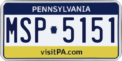 PA license plate MSP5151
