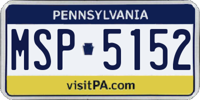 PA license plate MSP5152