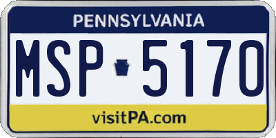 PA license plate MSP5170
