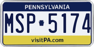 PA license plate MSP5174