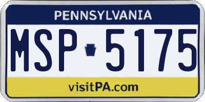 PA license plate MSP5175