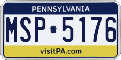 PA license plate MSP5176