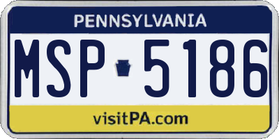 PA license plate MSP5186