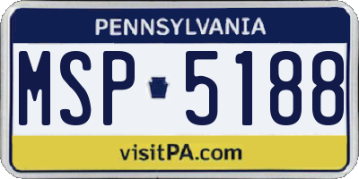 PA license plate MSP5188