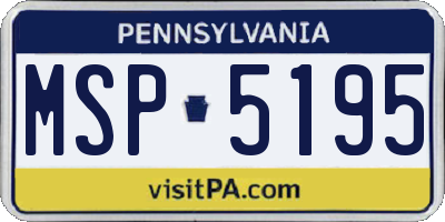 PA license plate MSP5195