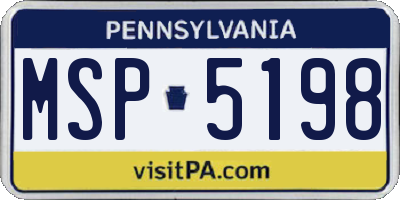 PA license plate MSP5198