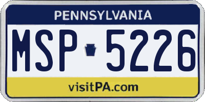 PA license plate MSP5226