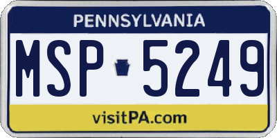 PA license plate MSP5249