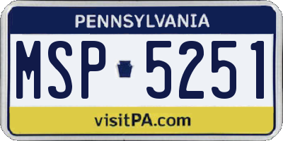 PA license plate MSP5251