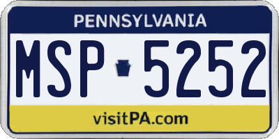 PA license plate MSP5252