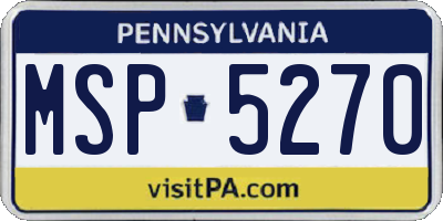 PA license plate MSP5270