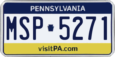 PA license plate MSP5271