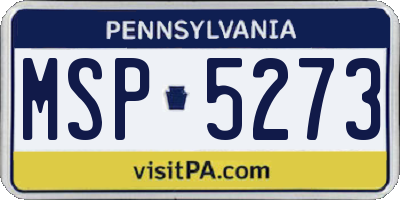 PA license plate MSP5273