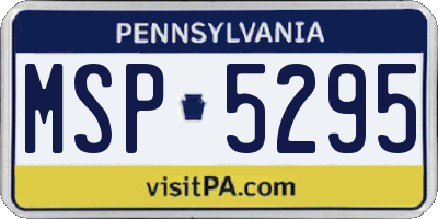 PA license plate MSP5295