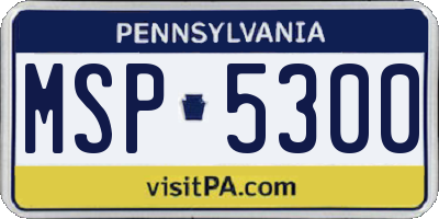 PA license plate MSP5300