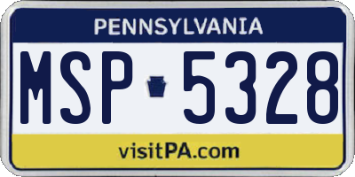 PA license plate MSP5328