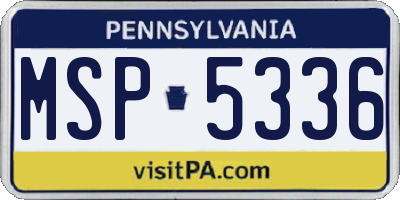 PA license plate MSP5336