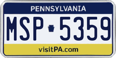 PA license plate MSP5359