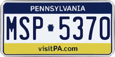PA license plate MSP5370